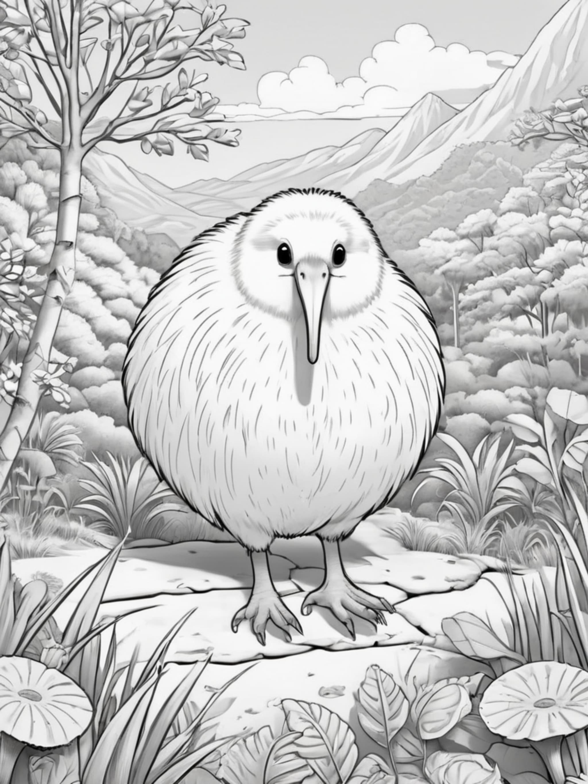 Cuddly Kiwi Bird